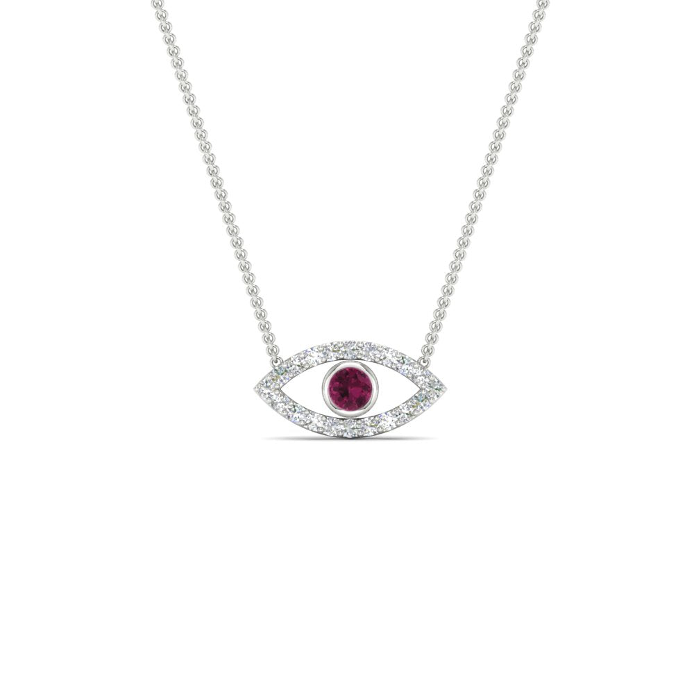 Evil-Eye-pink-sapphire-stacking-necklace-in-FDPD11077GSADRPI-NL-WG