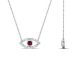 Load image into Gallery viewer, Evil-Eye-pink-sapphire-stacking-necklace-in-FDPD11077GSADRPI-NL-WG
