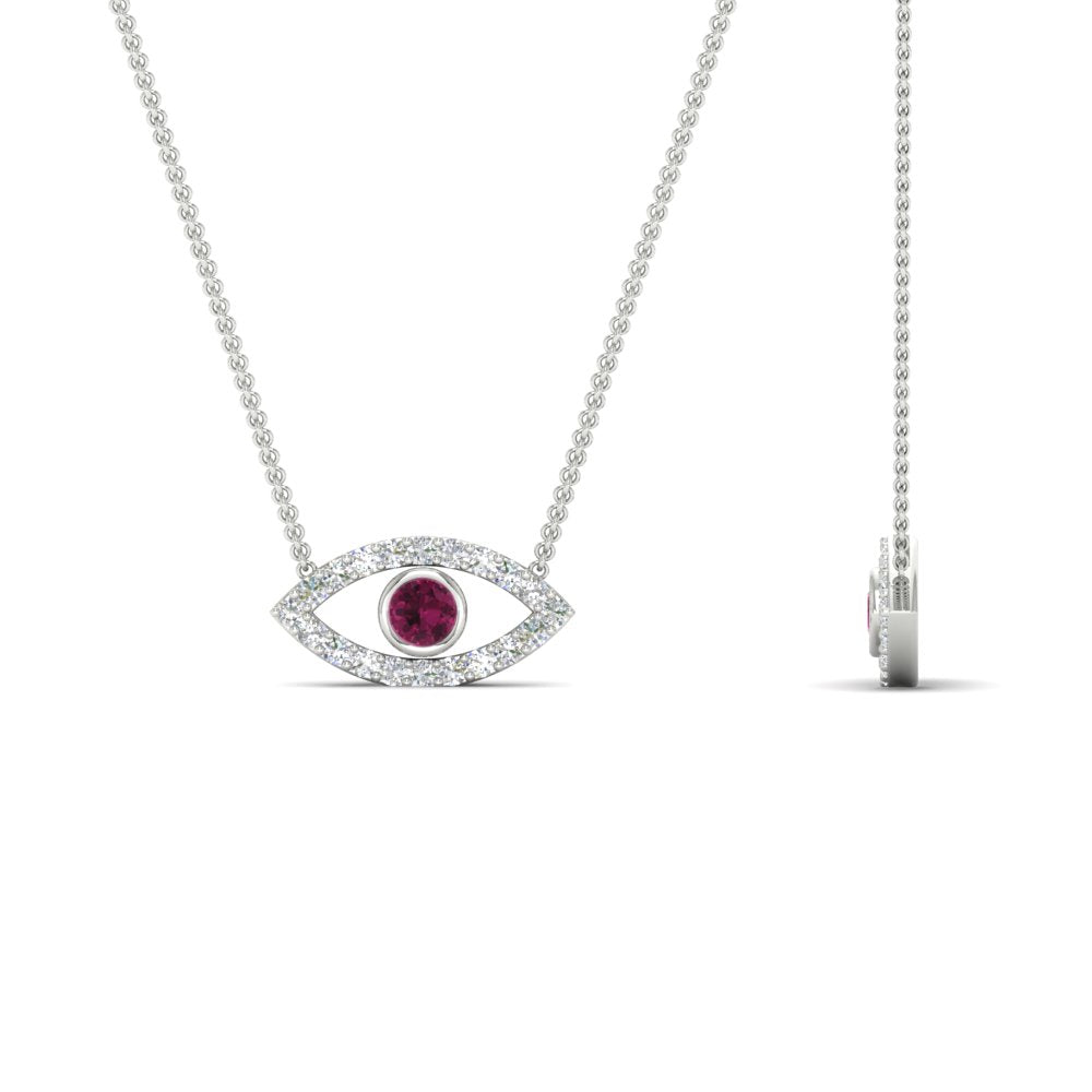 Evil-Eye-pink-sapphire-stacking-necklace-in-FDPD11077GSADRPI-NL-WG