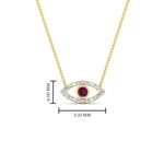 Load image into Gallery viewer, Evil-Eye-pink-sapphire-stacking-necklace-in-FDPD11077GSADRPI-NL-YG
