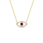 Load image into Gallery viewer, Evil-Eye-pink-sapphire-stacking-necklace-in-FDPD11077GSADRPI-NL-YG
