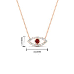 Load image into Gallery viewer, Evil-Eye-ruby-stacking-necklace-in-FDPD11077GRUDR-NL-RG
