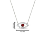 Load image into Gallery viewer, Evil-Eye-ruby-stacking-necklace-in-FDPD11077GRUDR-NL-WG
