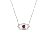 Load image into Gallery viewer, Evil-Eye-ruby-stacking-necklace-in-FDPD11077GRUDR-NL-WG
