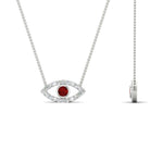 Load image into Gallery viewer, Evil-Eye-ruby-stacking-necklace-in-FDPD11077GRUDR-NL-WG
