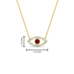 Load image into Gallery viewer, Evil-Eye-ruby-stacking-necklace-in-FDPD11077GRUDR-NL-YG
