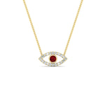 Load image into Gallery viewer, Evil-Eye-ruby-stacking-necklace-in-FDPD11077GRUDR-NL-YG
