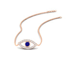 Load image into Gallery viewer, Evil-Eye-sapphire-stacking-necklace-in-FDPD11077GSABL-NL-RG

