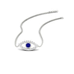 Load image into Gallery viewer, Evil-Eye-sapphire-stacking-necklace-in-FDPD11077GSABL-NL-WG
