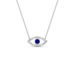 Load image into Gallery viewer, Evil-Eye-sapphire-stacking-necklace-in-FDPD11077GSABL-NL-WG
