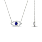 Load image into Gallery viewer, Evil-Eye-sapphire-stacking-necklace-in-FDPD11077GSABL-NL-WG
