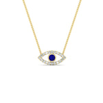 Load image into Gallery viewer, Evil-Eye-sapphire-stacking-necklace-in-FDPD11077GSABL-NL-YG
