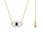 Load image into Gallery viewer, Evil-Eye-sapphire-stacking-necklace-in-FDPD11077GSABL-NL-YG
