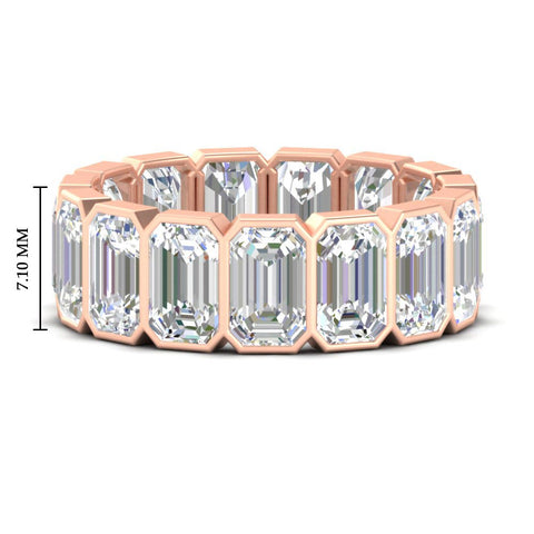 10 Carat Emerald cut Bezel Eternity Diamond Band