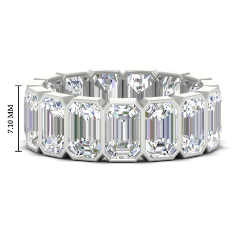 10 Carat Emerald cut Bezel Eternity Diamond Band