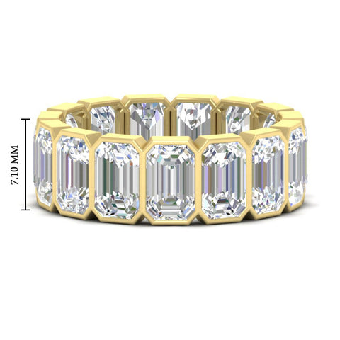 10 Carat Emerald cut Bezel Eternity Diamond Band