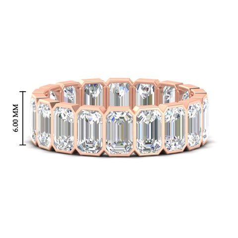 Emerald Cut Bezel 6 Carat Diamond Wedding Band