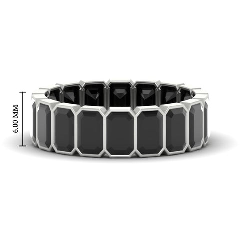 Emerald Cut Bezel 6 Carat Diamond Wedding Band