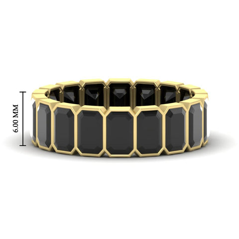 Emerald Cut Bezel 6 Carat Diamond Wedding Band