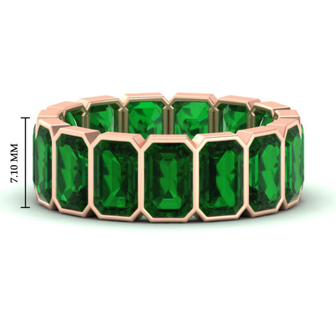 10 Carat Emerald cut Bezel Eternity Diamond Band