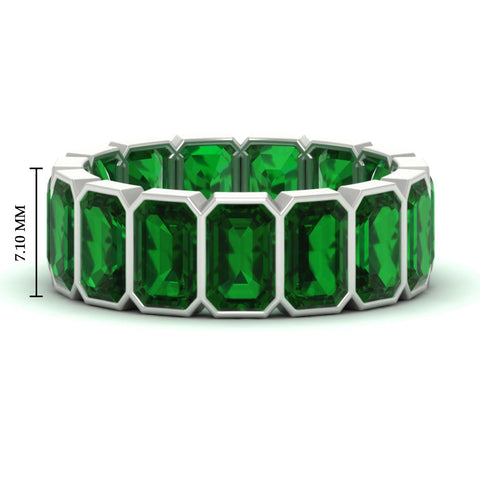 10 Carat Emerald cut Bezel Eternity Diamond Band