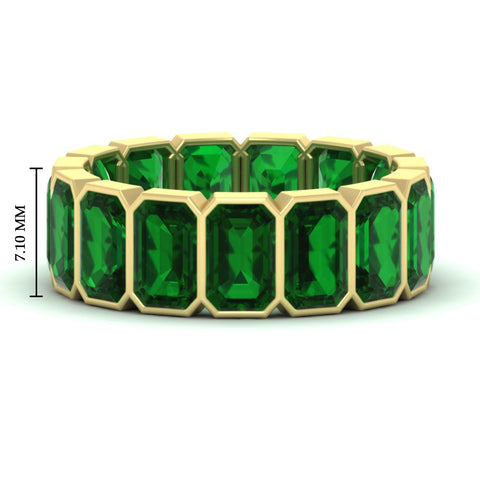 10 Carat Emerald cut Bezel Eternity Diamond Band