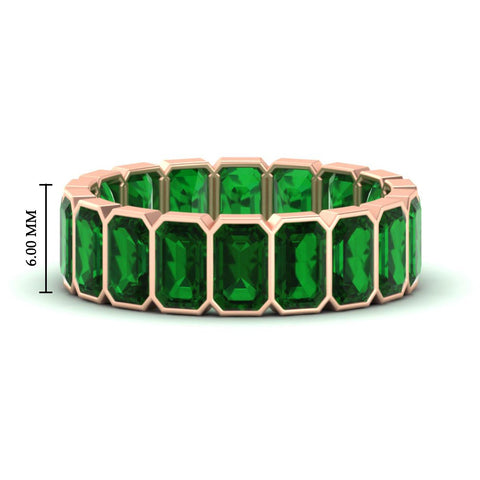 Emerald Cut Bezel 6 Carat Diamond Wedding Band