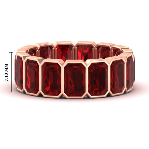 10 Carat Emerald cut Bezel Eternity Diamond Band