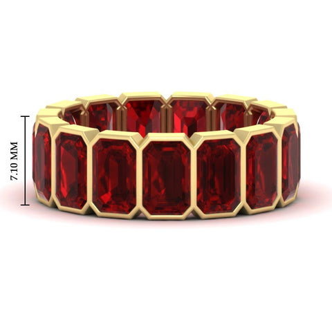 10 Carat Emerald cut Bezel Eternity Diamond Band