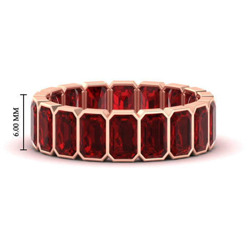Emerald Cut Bezel 6 Carat Diamond Wedding Band