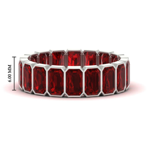 Emerald Cut Bezel 6 Carat Diamond Wedding Band