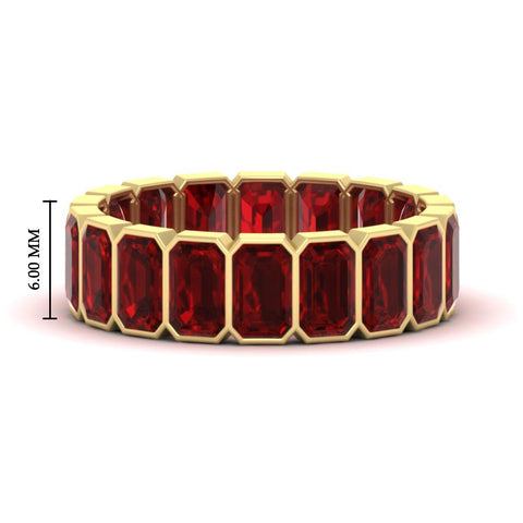 Emerald Cut Bezel 6 Carat Diamond Wedding Band