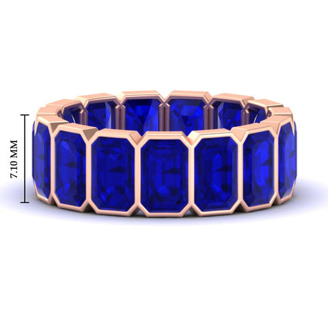10 Carat Emerald cut Bezel Eternity Diamond Band