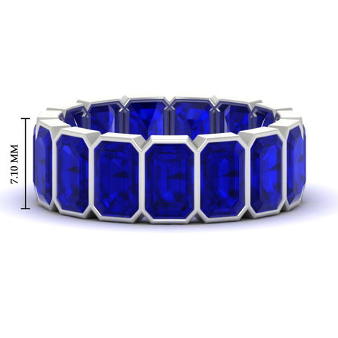 10 Carat Emerald cut Bezel Eternity Diamond Band