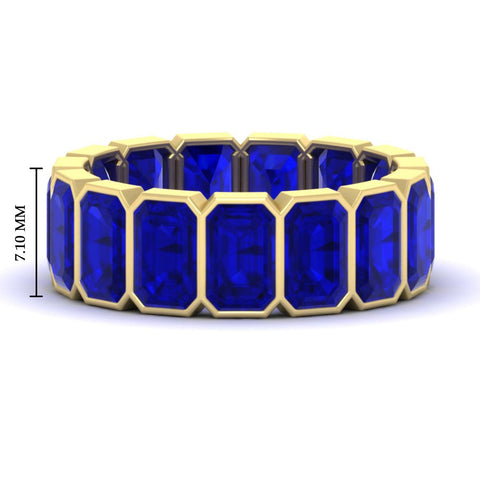 10 Carat Emerald cut Bezel Eternity Diamond Band