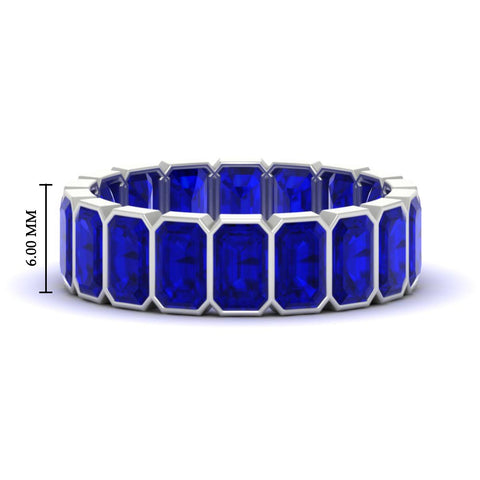 Emerald Cut Bezel 6 Carat Diamond Wedding Band