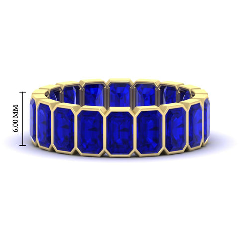 Emerald Cut Bezel 6 Carat Diamond Wedding Band