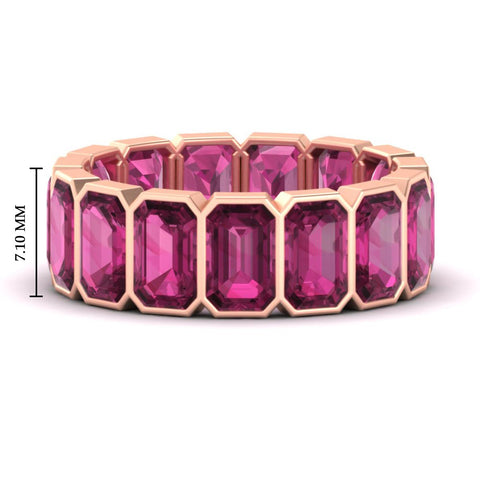 10 Carat Emerald cut Bezel Eternity Diamond Band