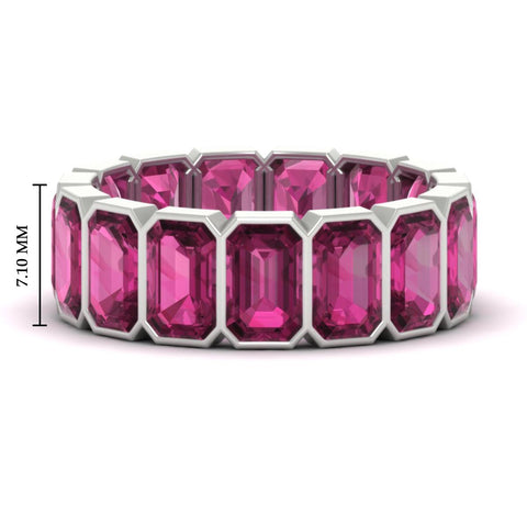10 Carat Emerald cut Bezel Eternity Diamond Band