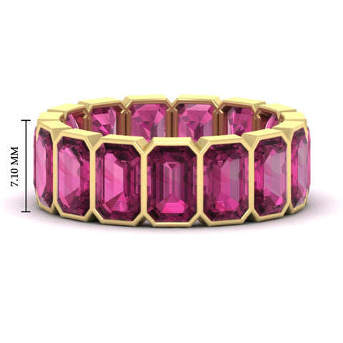 10 Carat Emerald cut Bezel Eternity Diamond Band