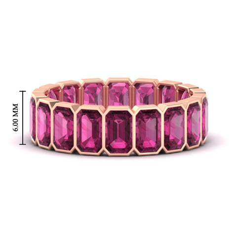 Emerald Cut Bezel 6 Carat Diamond Wedding Band