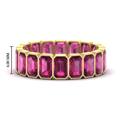 Emerald Cut Bezel 6 Carat Diamond Wedding Band