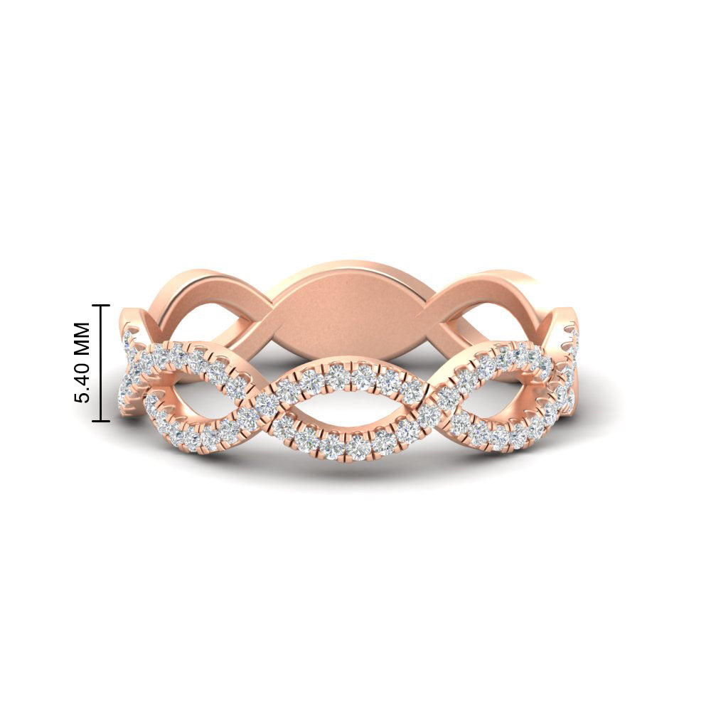 Infinity Diamond Twist Wedding Band