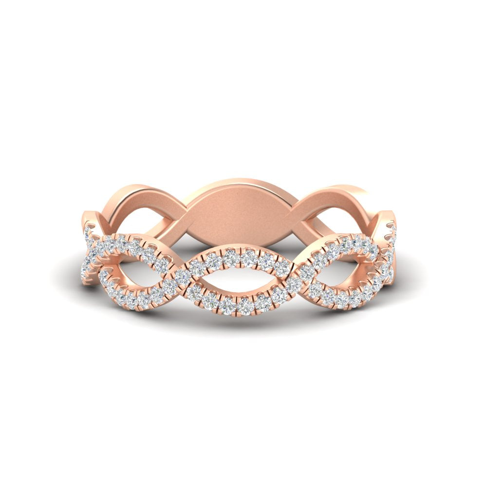 Infinity Diamond Twist Wedding Band