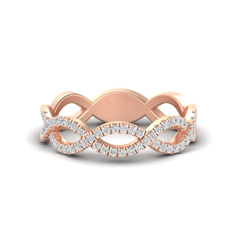Infinity Diamond Twist Wedding Band