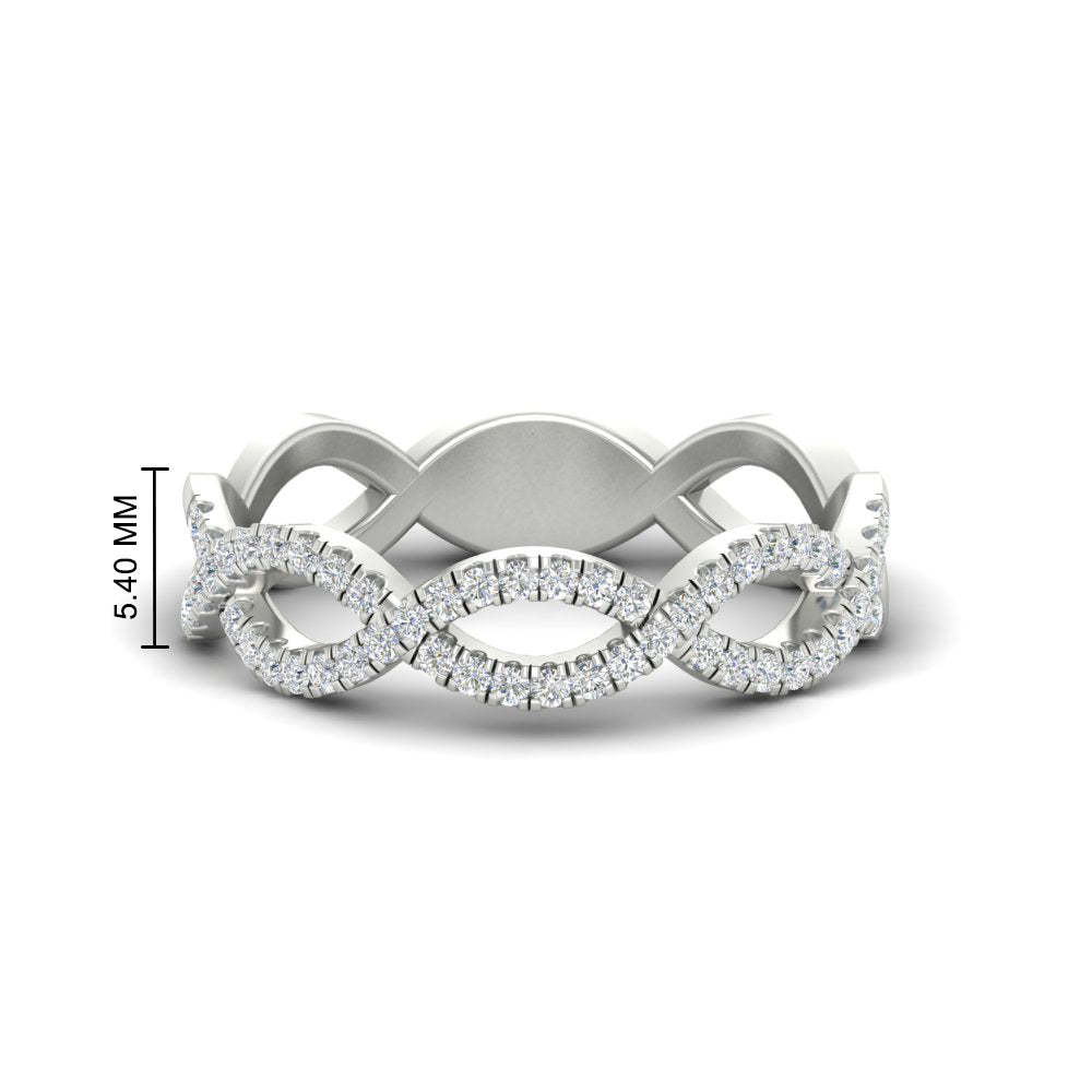 Infinity Diamond Twist Wedding Band