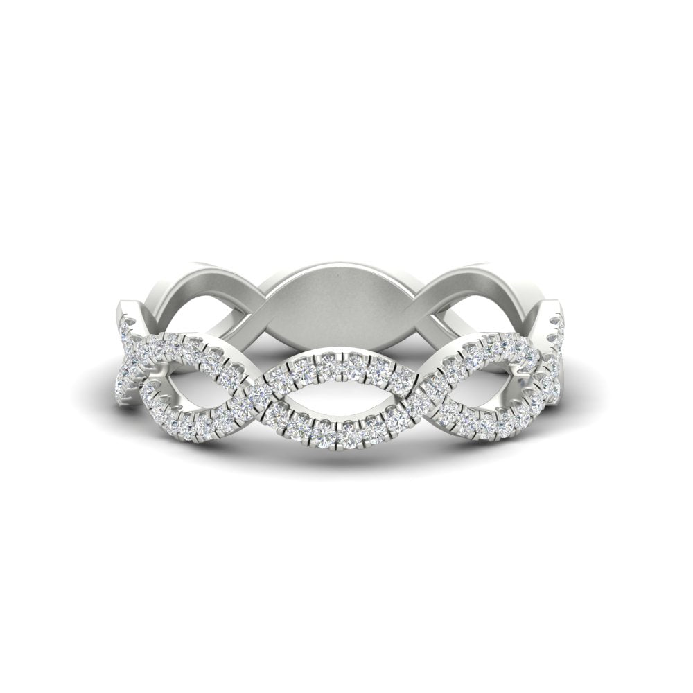 Infinity Diamond Twist Wedding Band