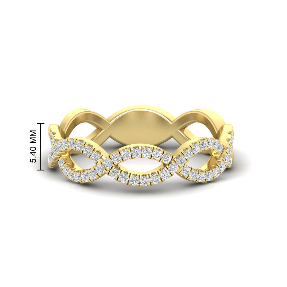 Infinity Diamond Twist Wedding Band