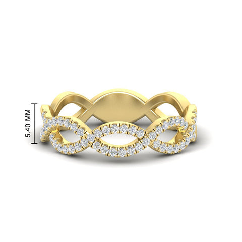 Infinity Diamond Twist Wedding Band