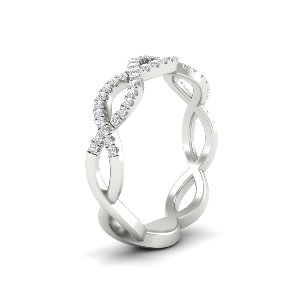 Infinity Diamond Twist Wedding Band